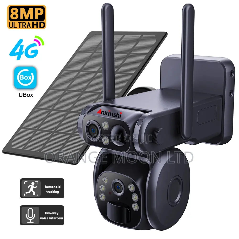 Ubox App Dual Lens 4g Wifi Solar Powered PTZ Camera