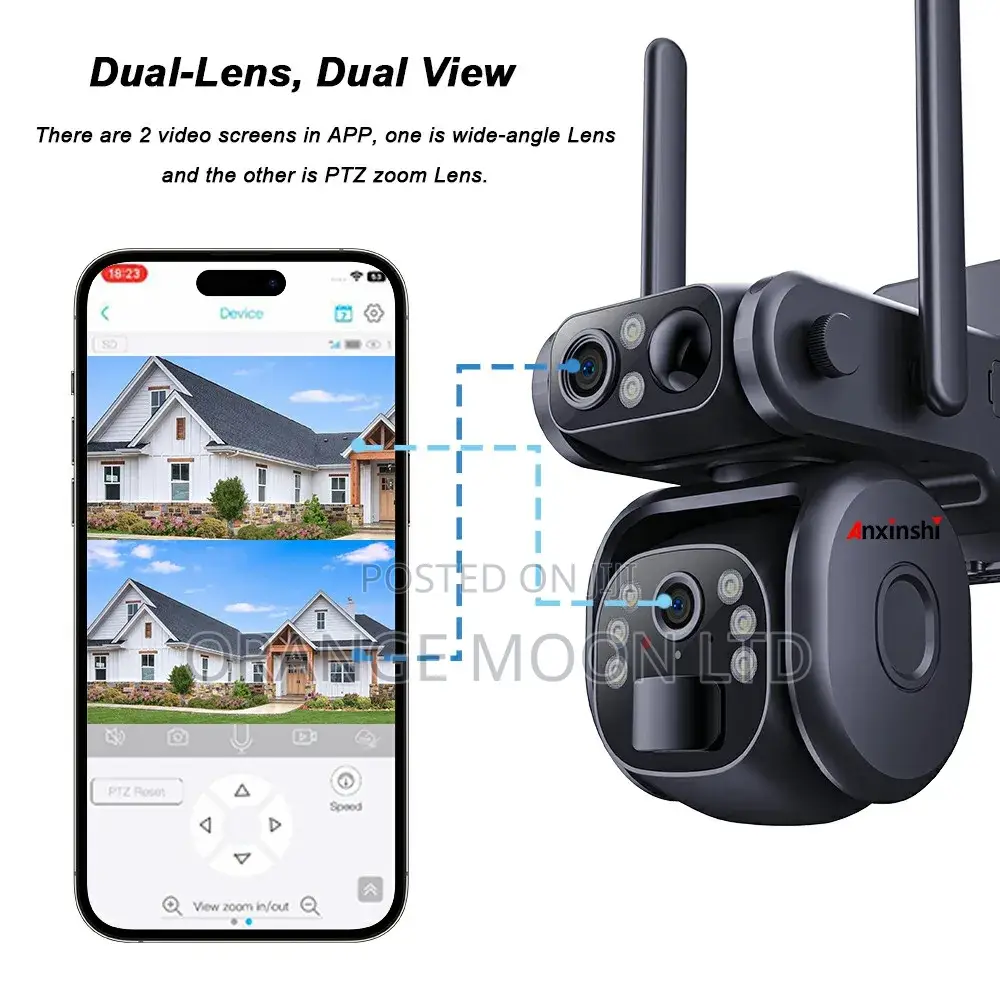 Ubox App Dual Lens 4g Wifi Solar Powered PTZ Camera