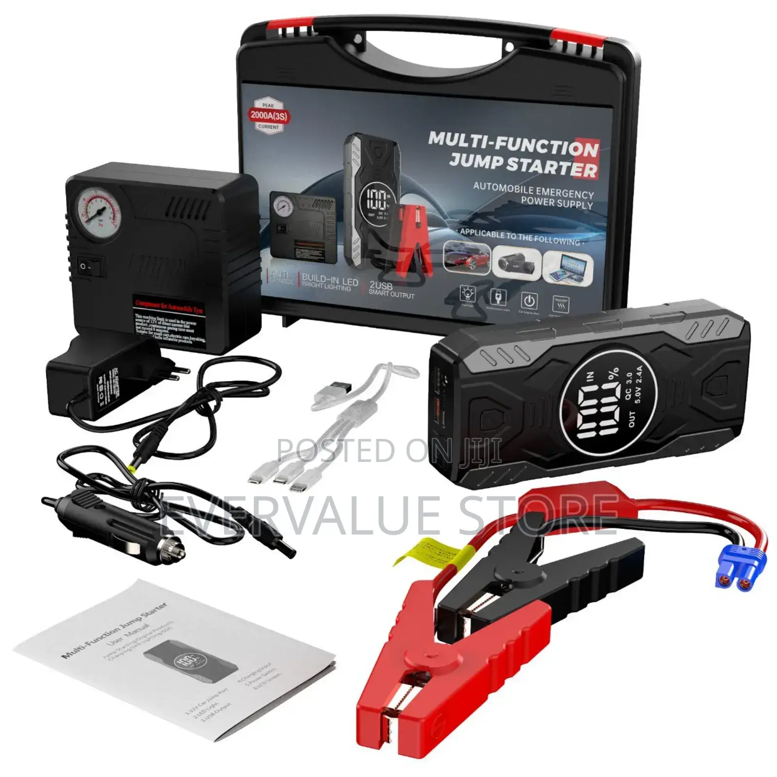 119000 Mah High Quality Jump Starter Power Bank + Tyre Pump