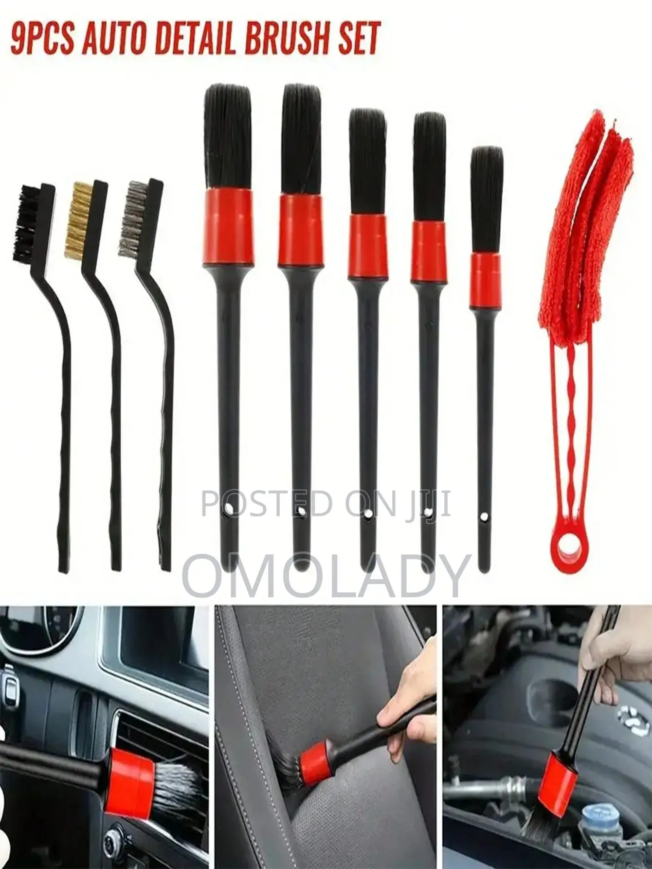 9pcs Car Ac Vent Cleaning Brush Set
