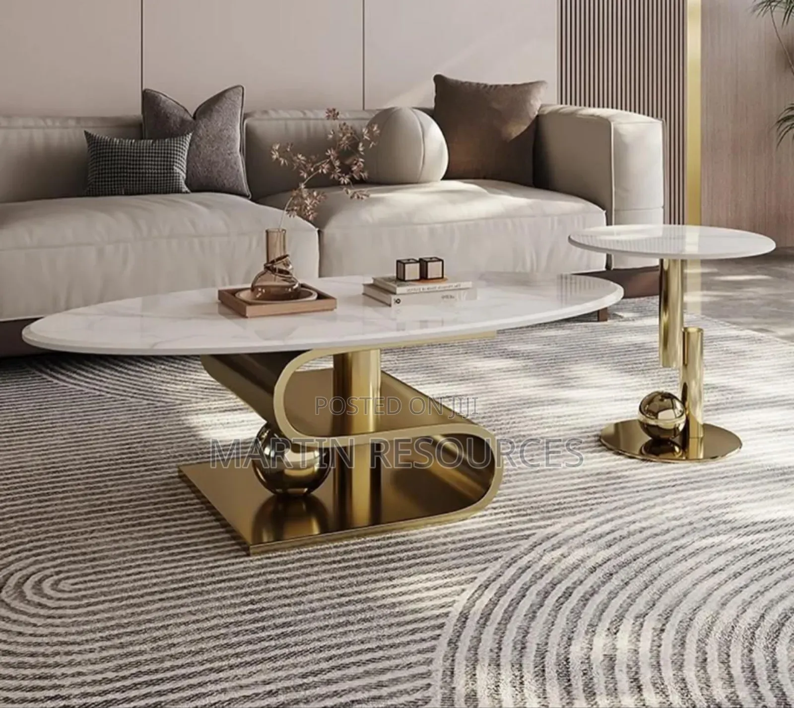 Marble Centre Table With Side Table