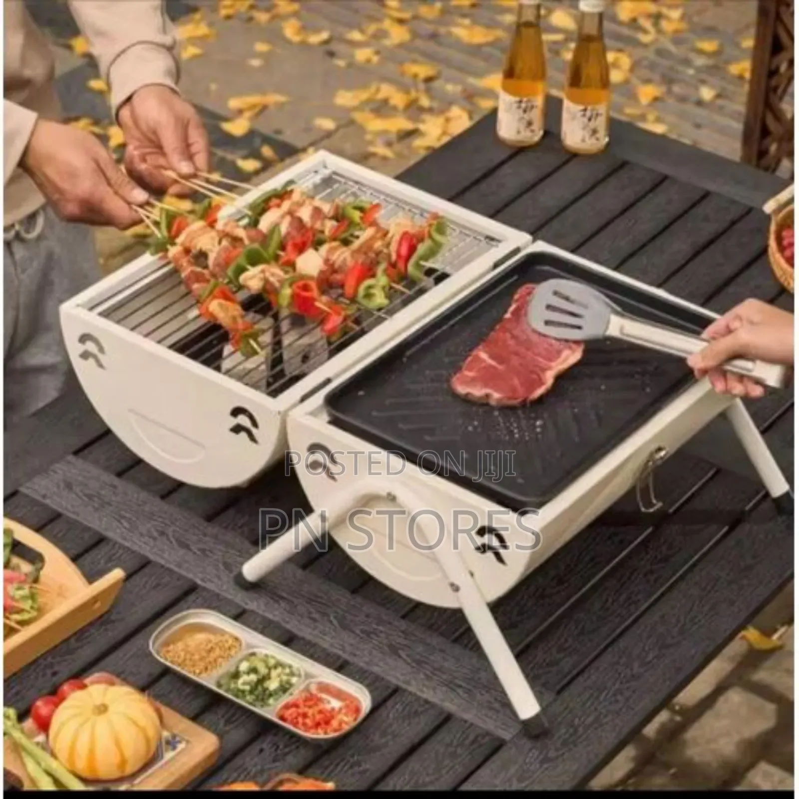 Portable Charcoal Grill, Adjustable Double Sided BBQ Grill