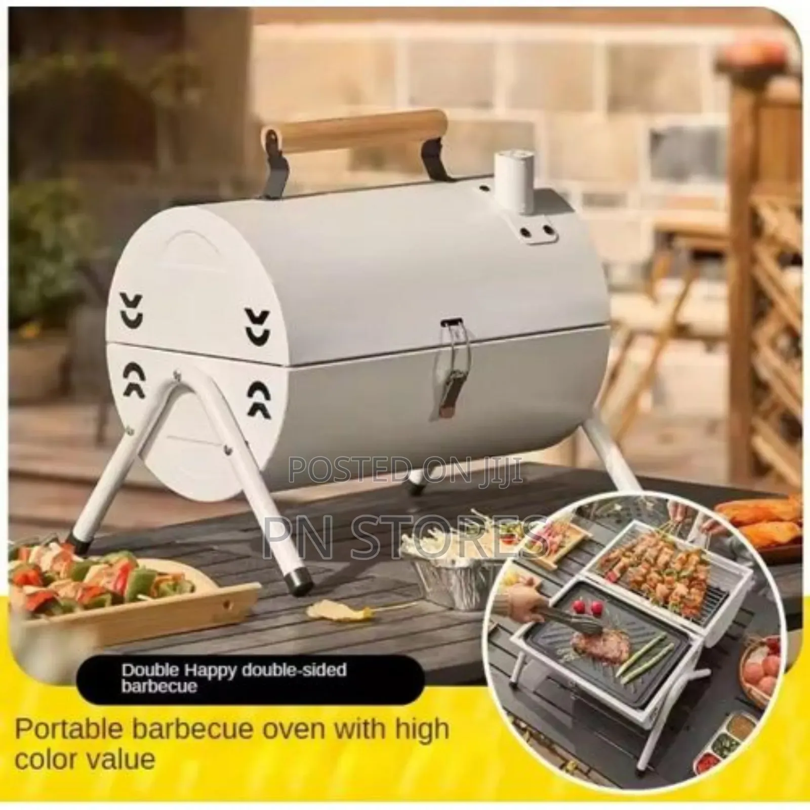 Portable Charcoal Grill, Adjustable Double Sided BBQ Grill