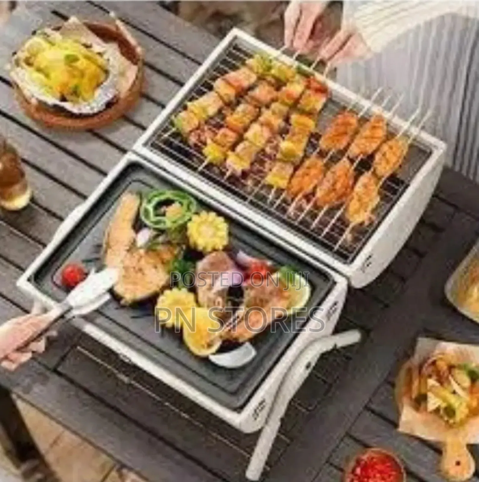 Portable Charcoal Grill, Adjustable Double Sided BBQ Grill