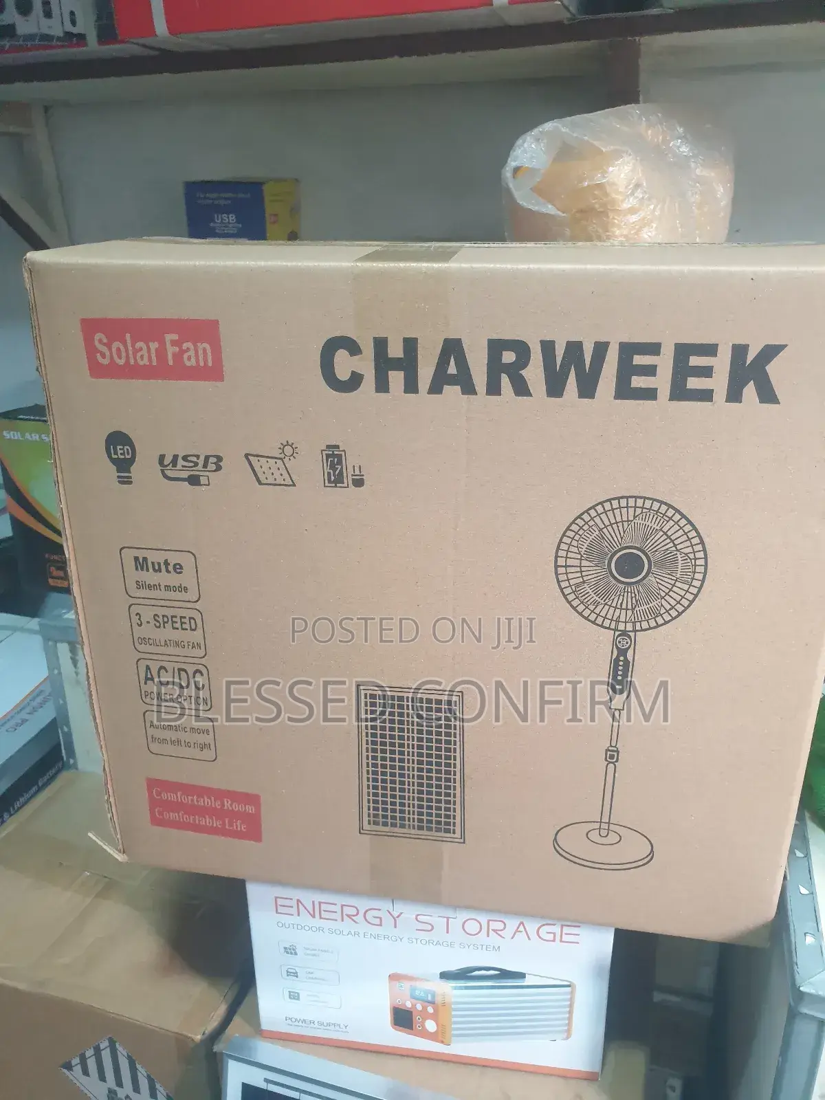 Powerful 16" Solar Standing Fan With Warranty