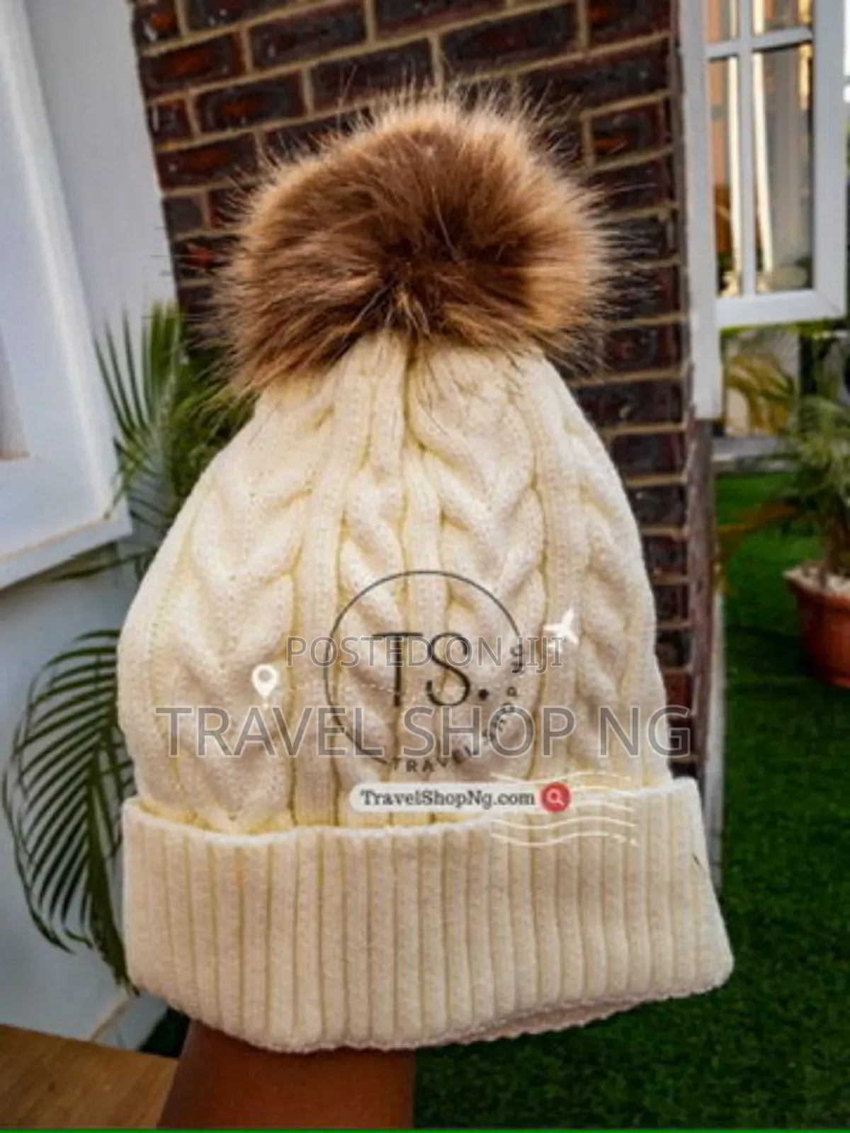 Woollen Beanie Hat W/Fur Ball