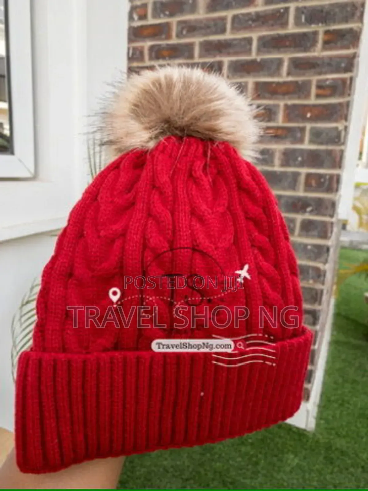 Woollen Beanie Hat W/Fur Ball
