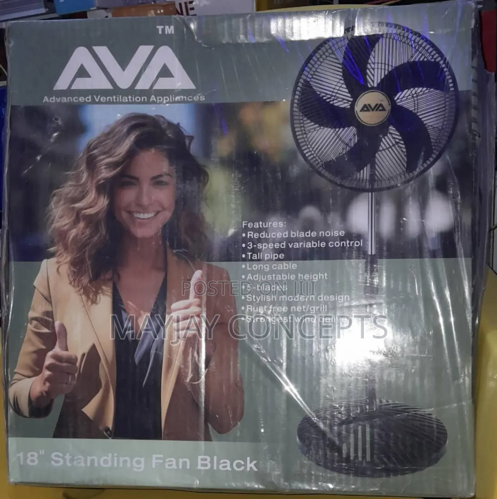 Ava 18-Inch Copper Coil Powerful Standing Fan-5 Blades