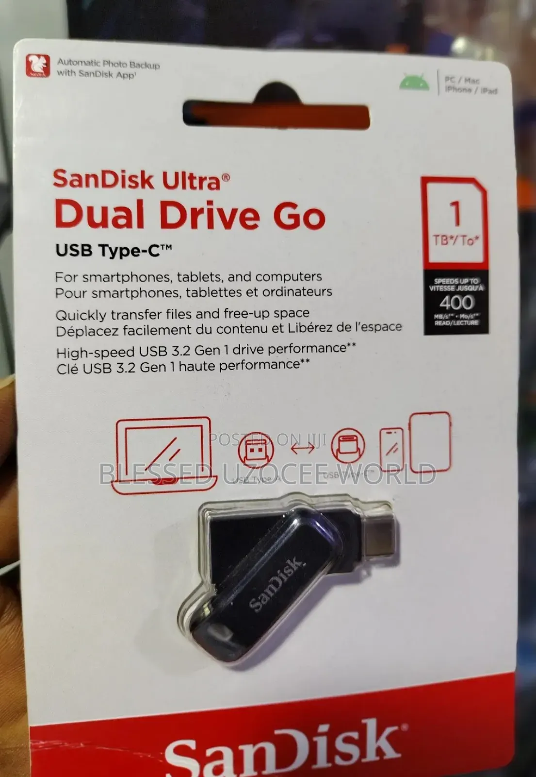 1tb Sandisk Ultra Dual Drive Go Usb Type-C + Usb Flash Drive