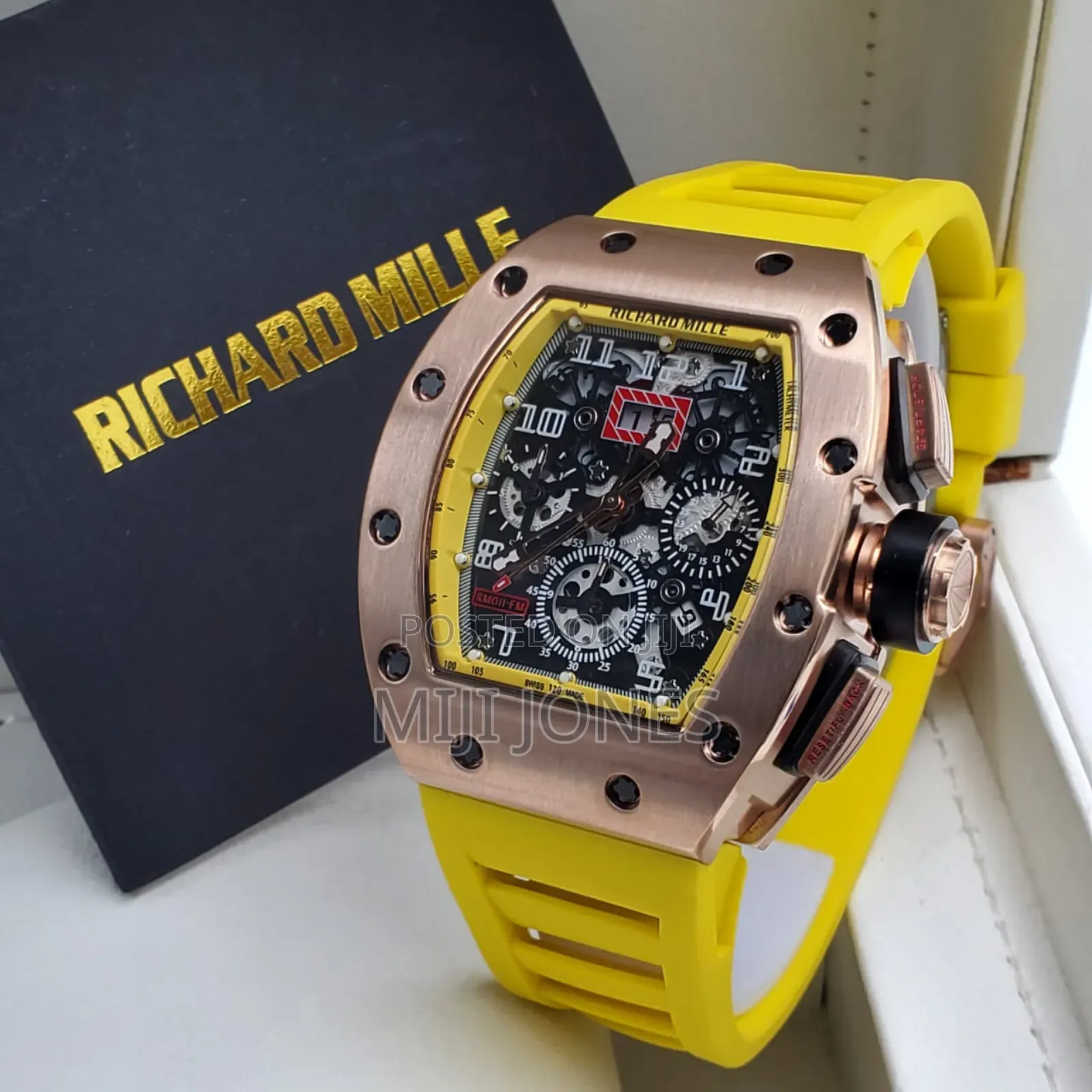 "Yellow Strap Rm 011-01 Inspired Chronograph Automatic Watch
