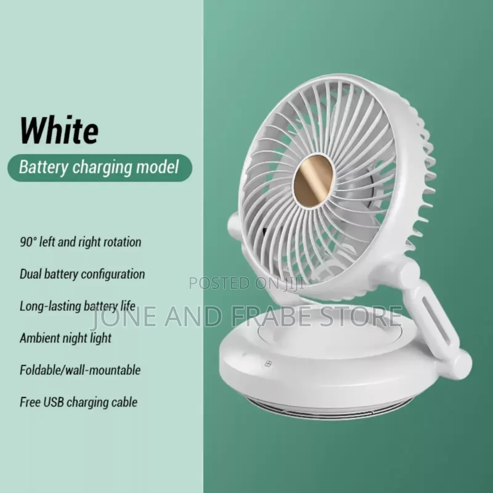 360° Rotation Foldable Mini Rechargeable Fan With Led Light