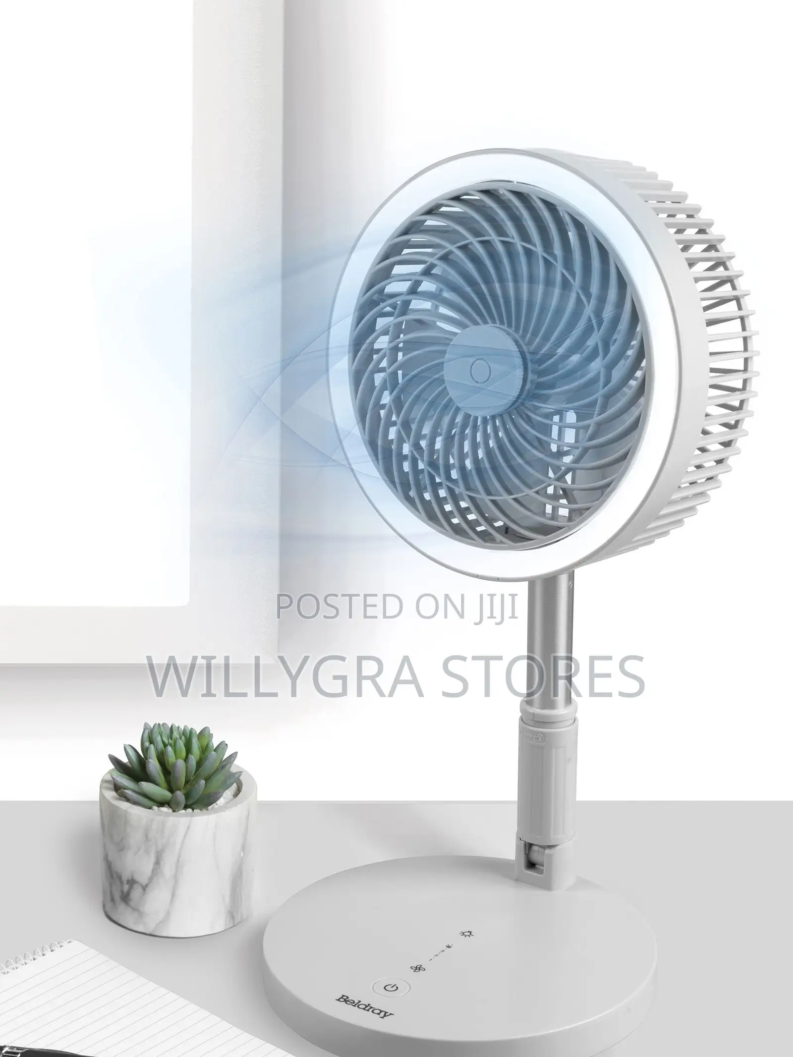 Beldray Grey Cordless Foldable Fan