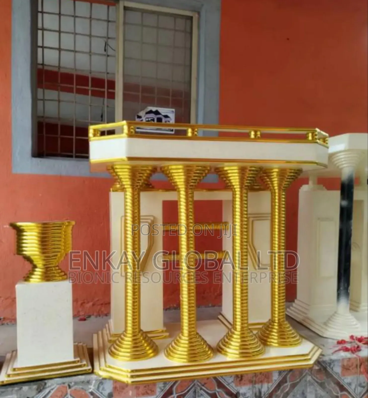 Modern Church Pulpit With Flower Vase