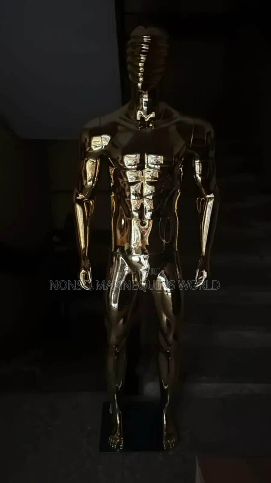 Spider Face Male Gold Chrome Male Mannequin