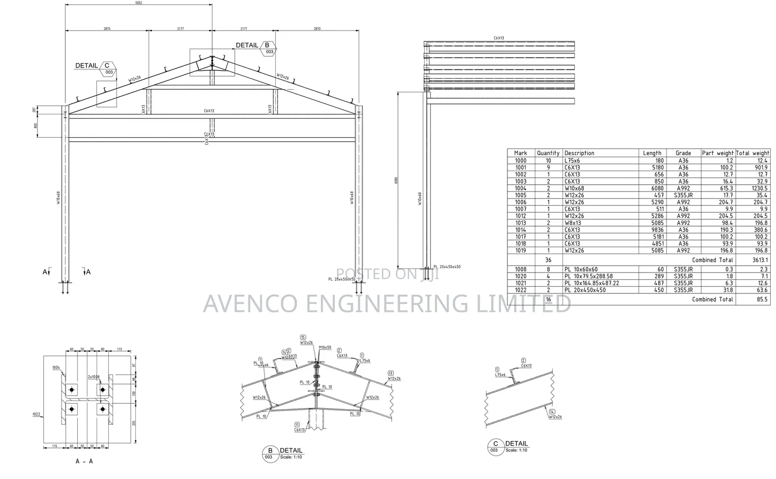 Warehouse, Steel Fabrication Design,Steel Truss Roofing,Tank