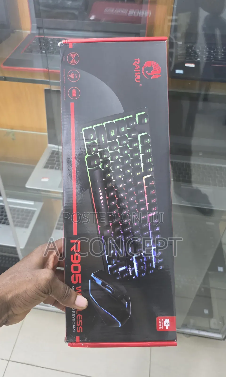 Rechargeable Raiku R905 Wireless Mouse and Keyboard