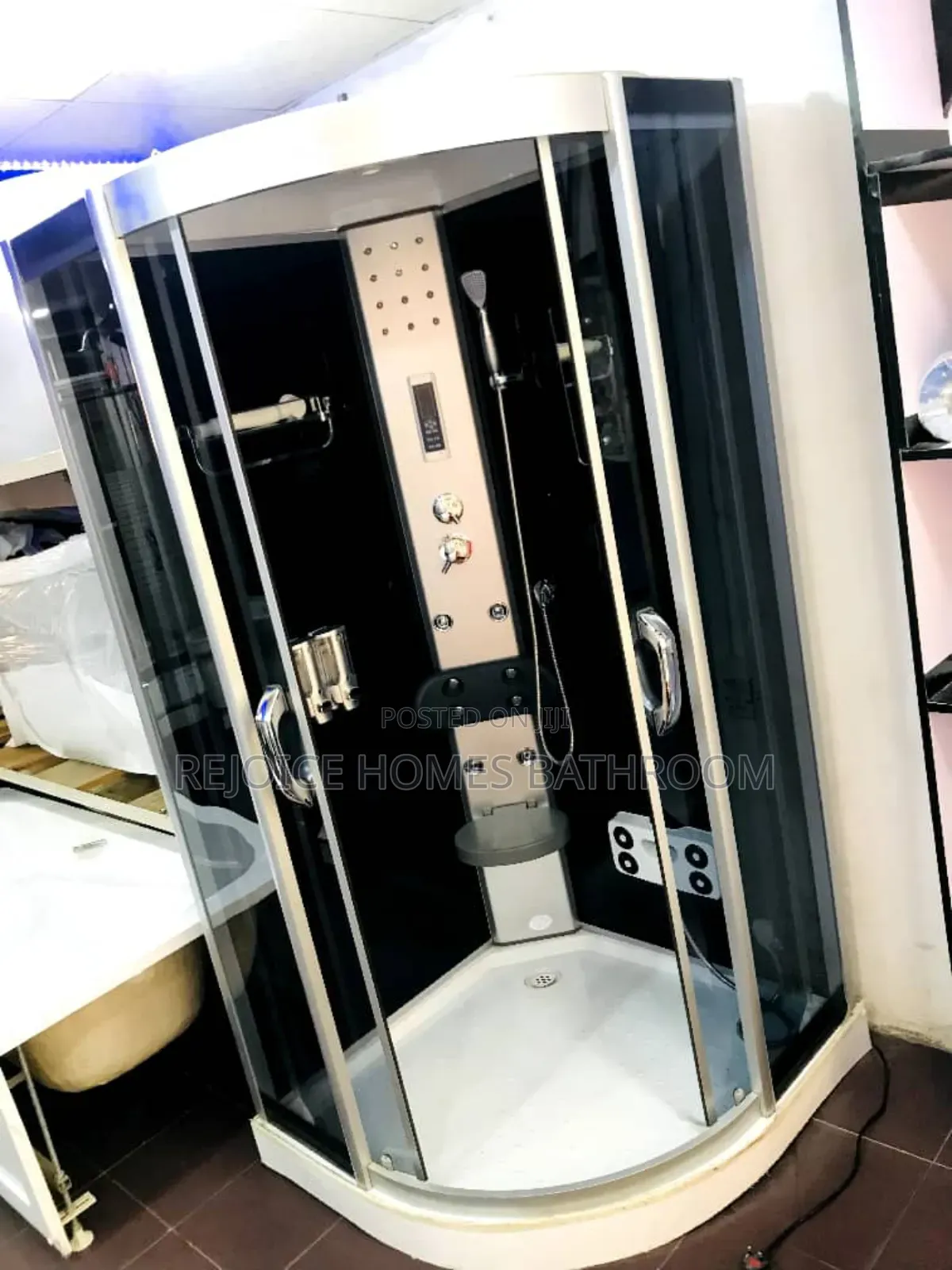 Corner Steam Shower Cabin / Shower Room With Glass Doors