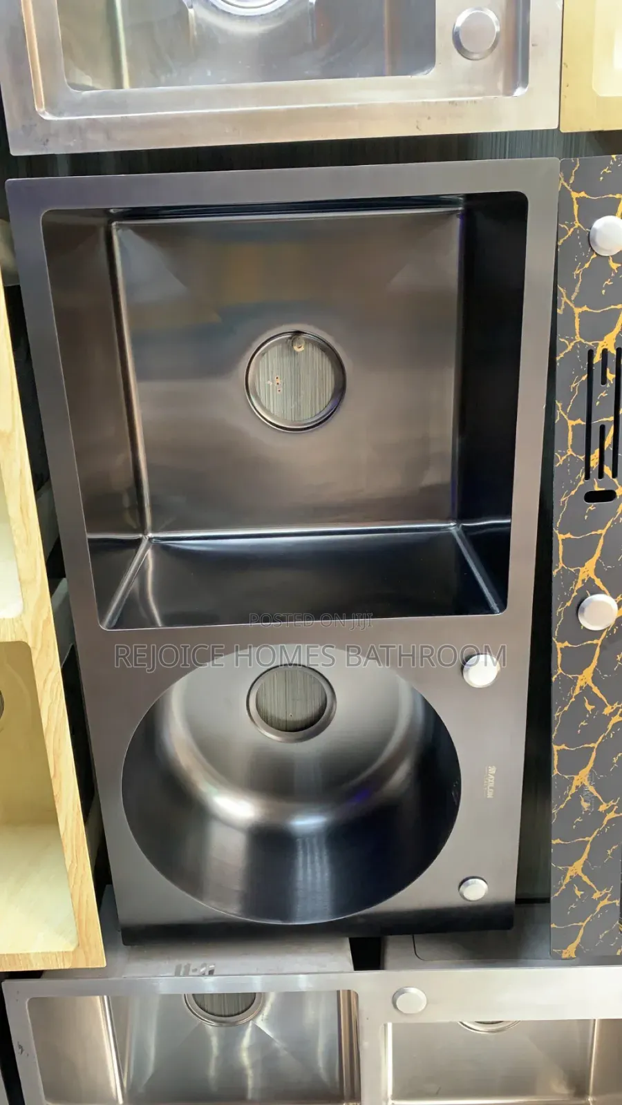 Modern Black Stainless Steel Double Bowl /Basin Kitchen Sink