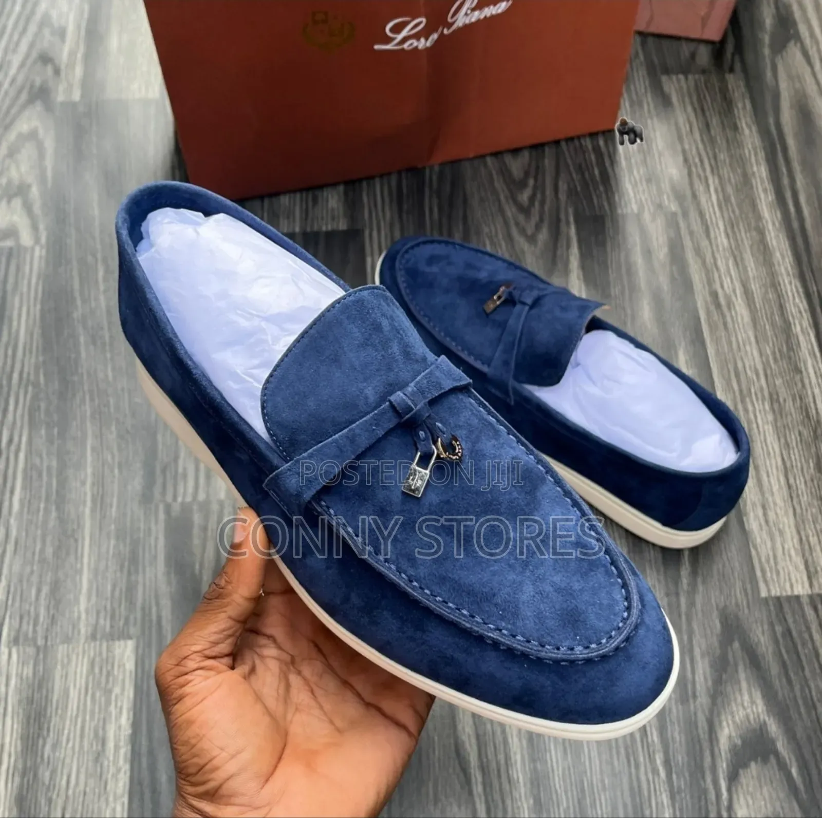 High Quality Loro Piana Summer Walk Men’S Loafers Blue