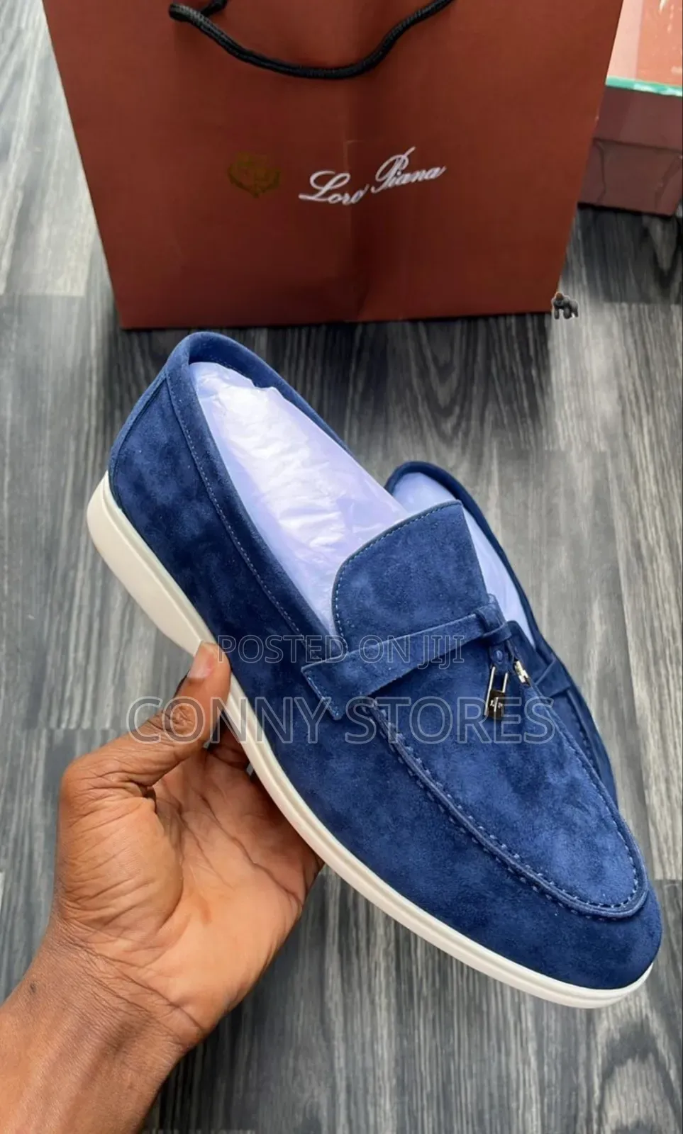 High Quality Loro Piana Summer Walk Men’S Loafers Blue