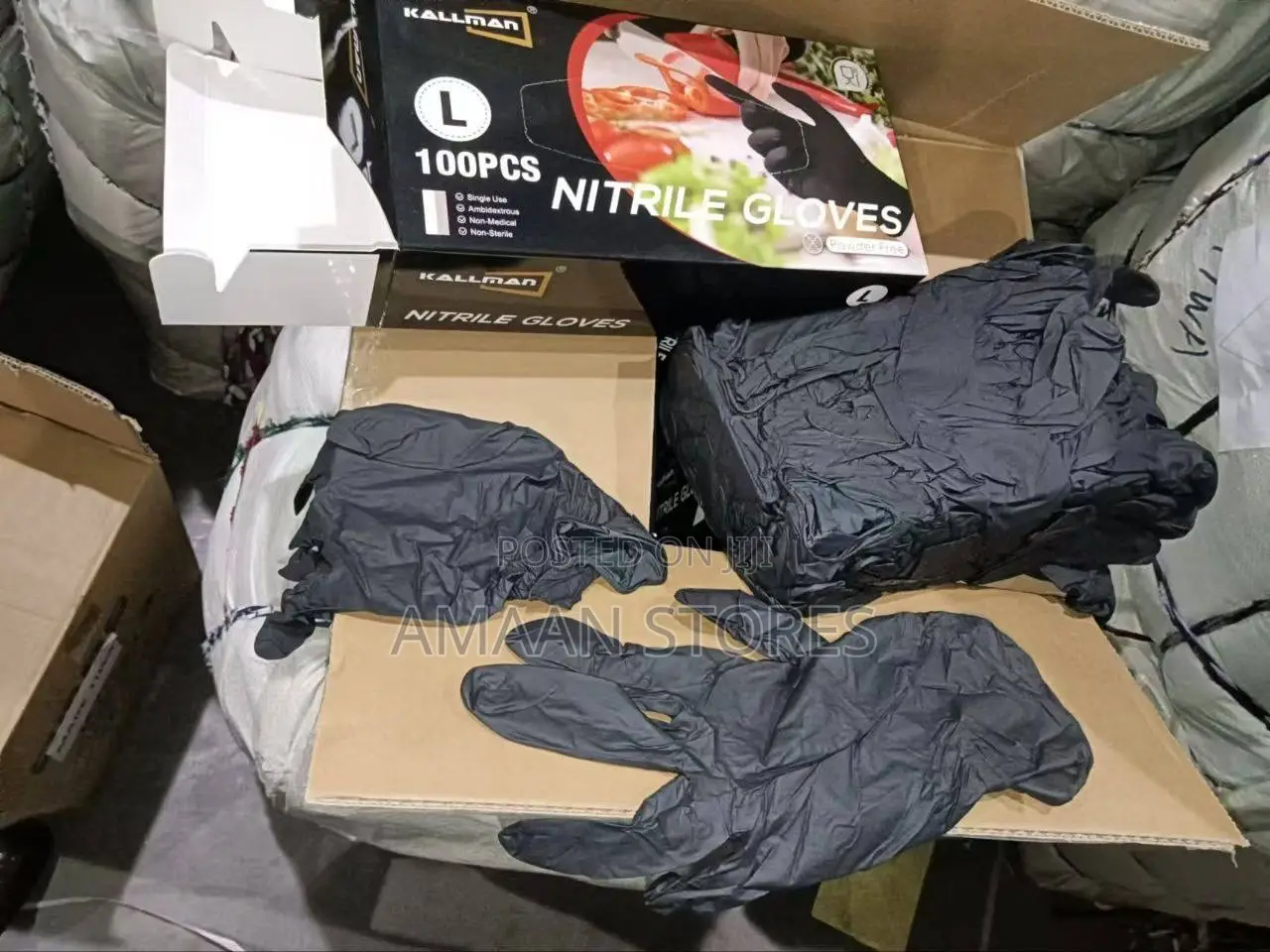 100pcs Black Nitrile Gloves