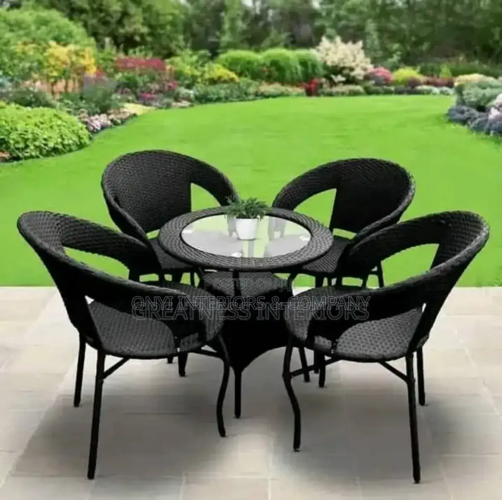 Set of Rattan Chair and Table