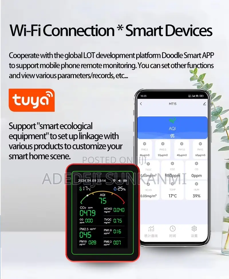 Air Quality Monitor,15-in-1 Smart Air Quality Tester