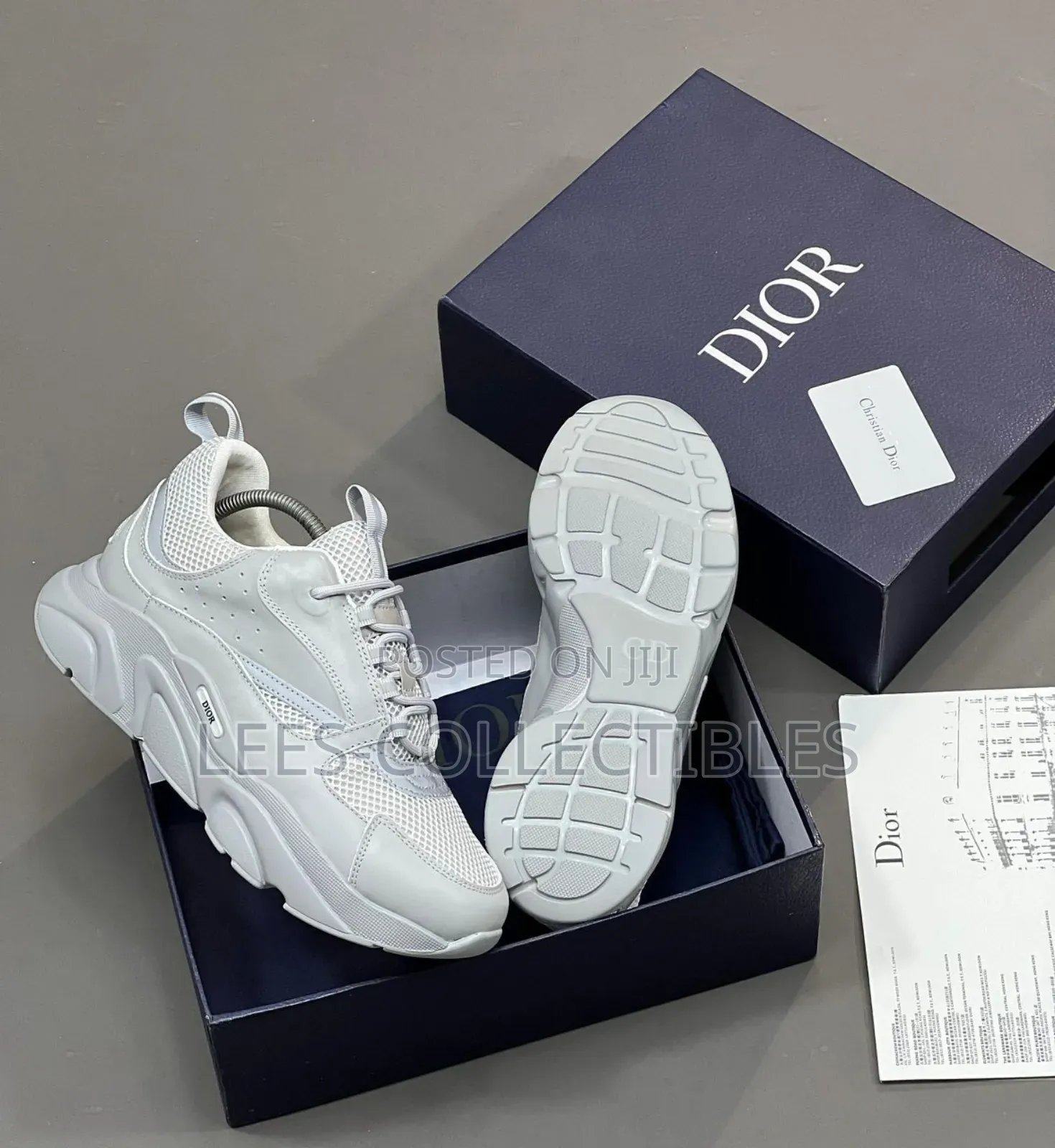 Quality Dior B22 Grey Calfskin Trainers