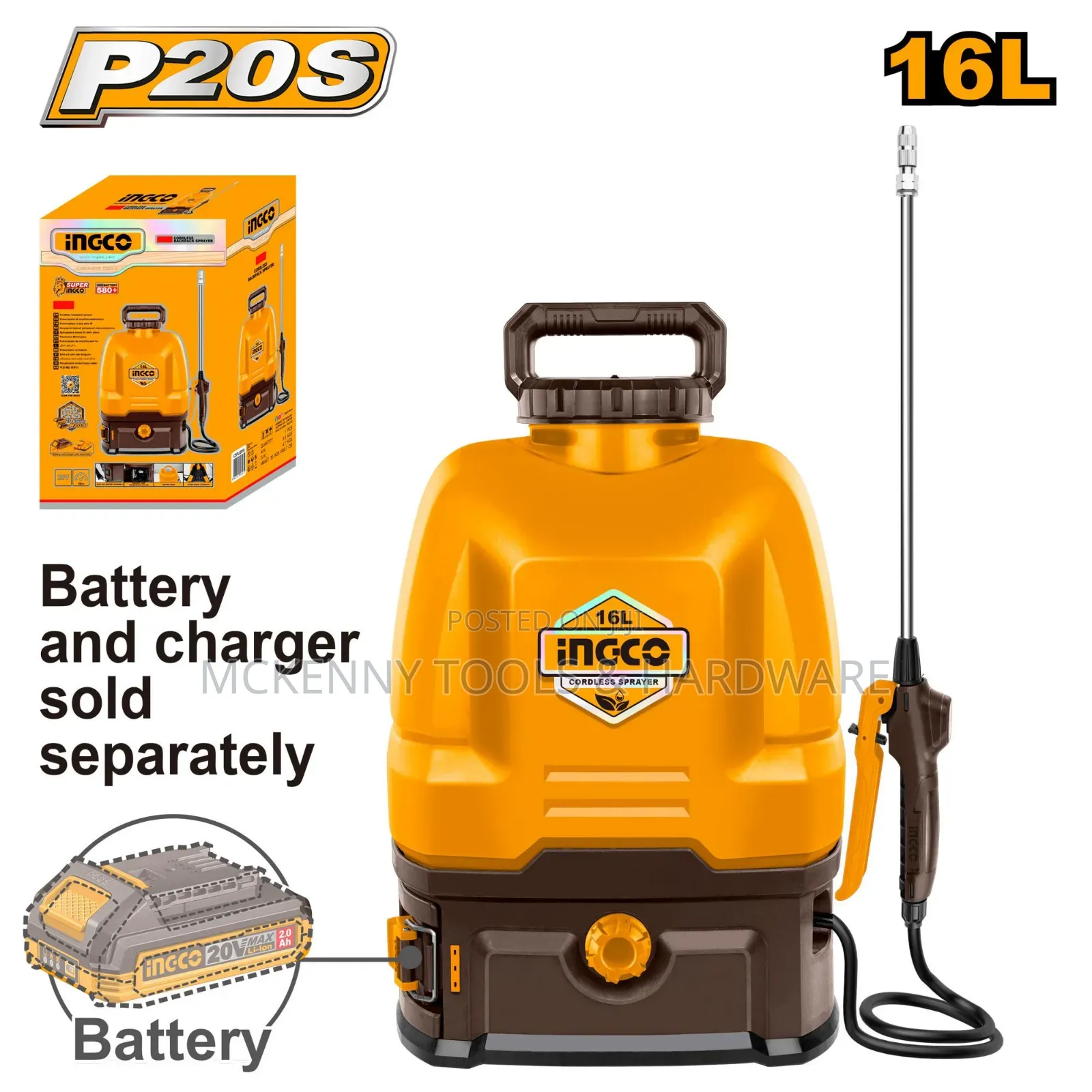 16 Litres Cspli2016
Cordless Sprayer 20v