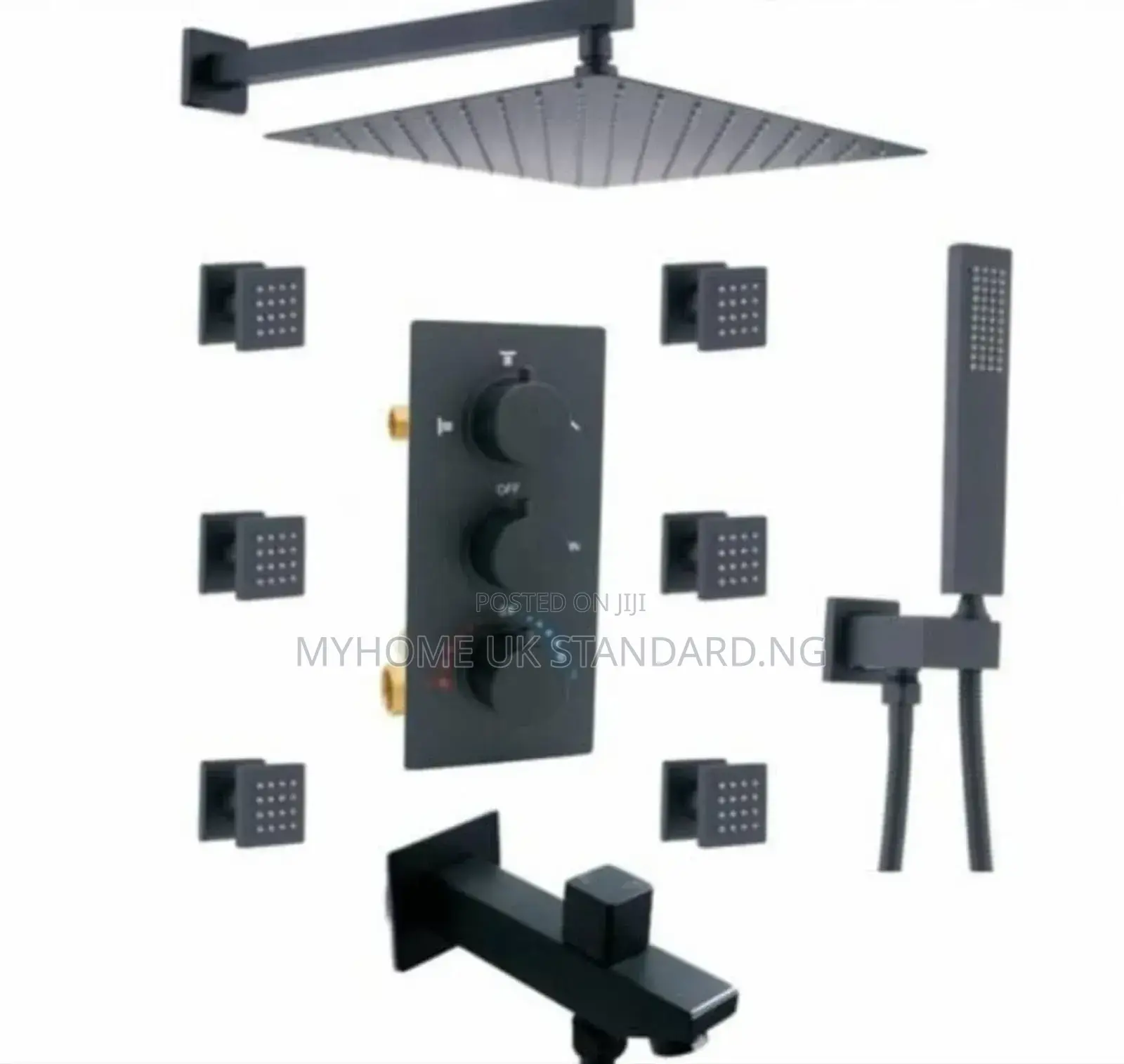 Premium Black Condit Six Ways Shower Set