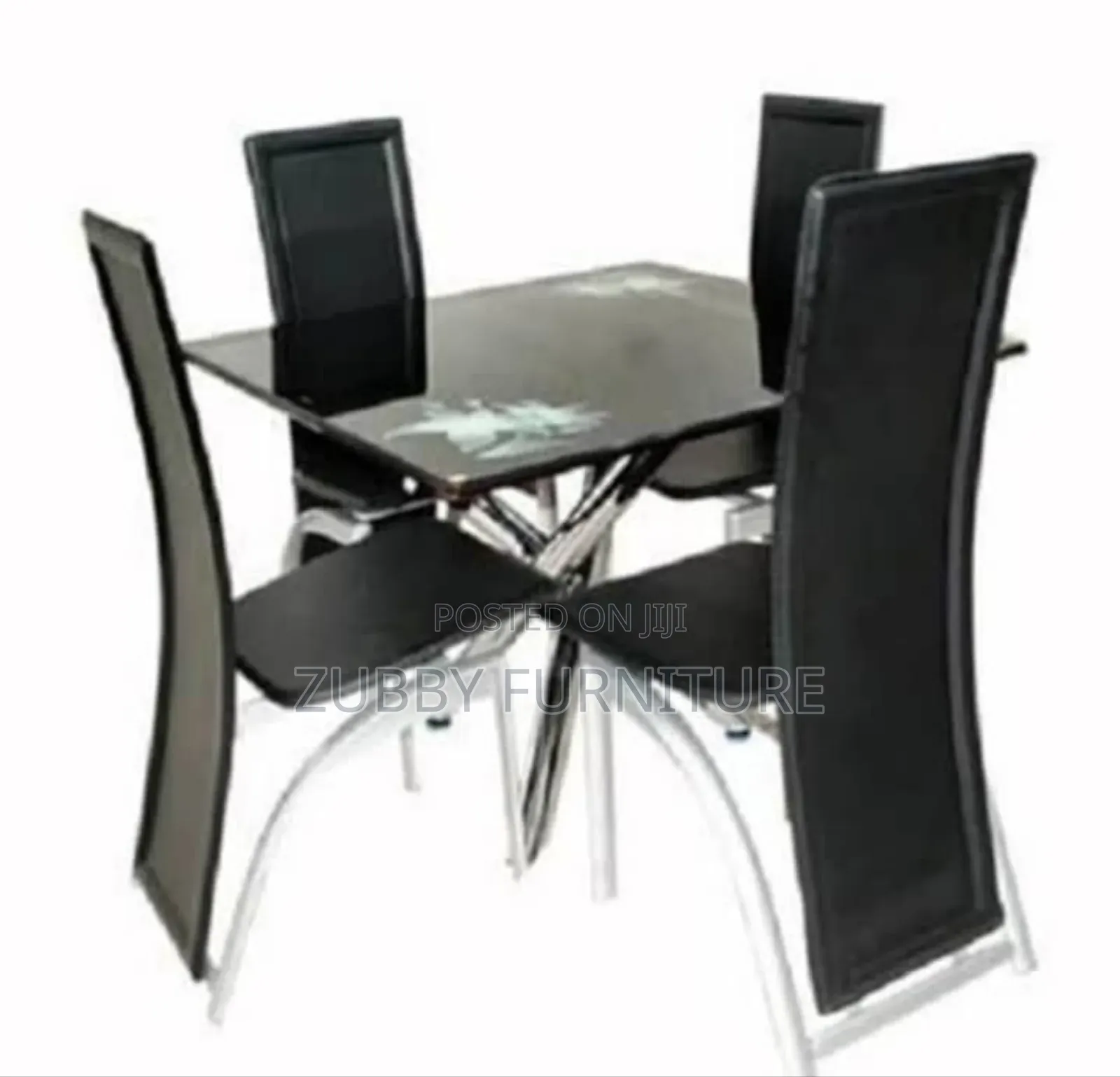 High Quality and Imported Luxury Glass Top Table by 4 Chairs