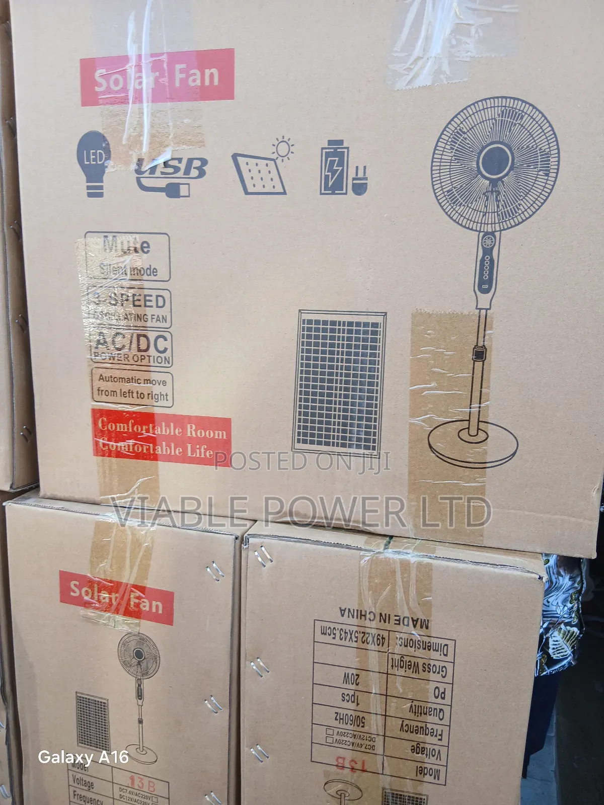 16 Inches Ac Dc Charweek Solar Fan