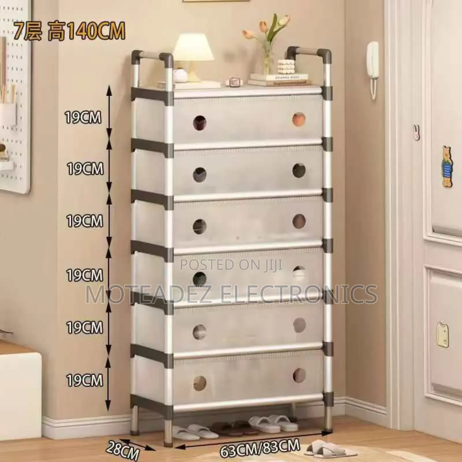 7 Layers High Quality Steel Dust Proof Shoe Rack Organiser