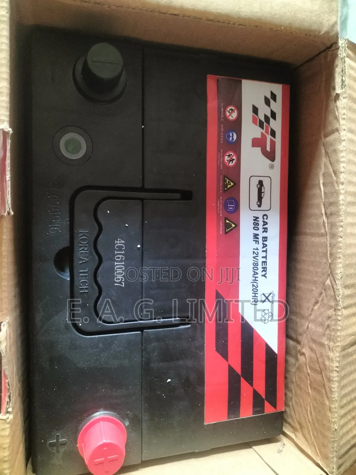 Runnall Battery, N80 Mf 12v 80ah (20hr), Korean Technology.