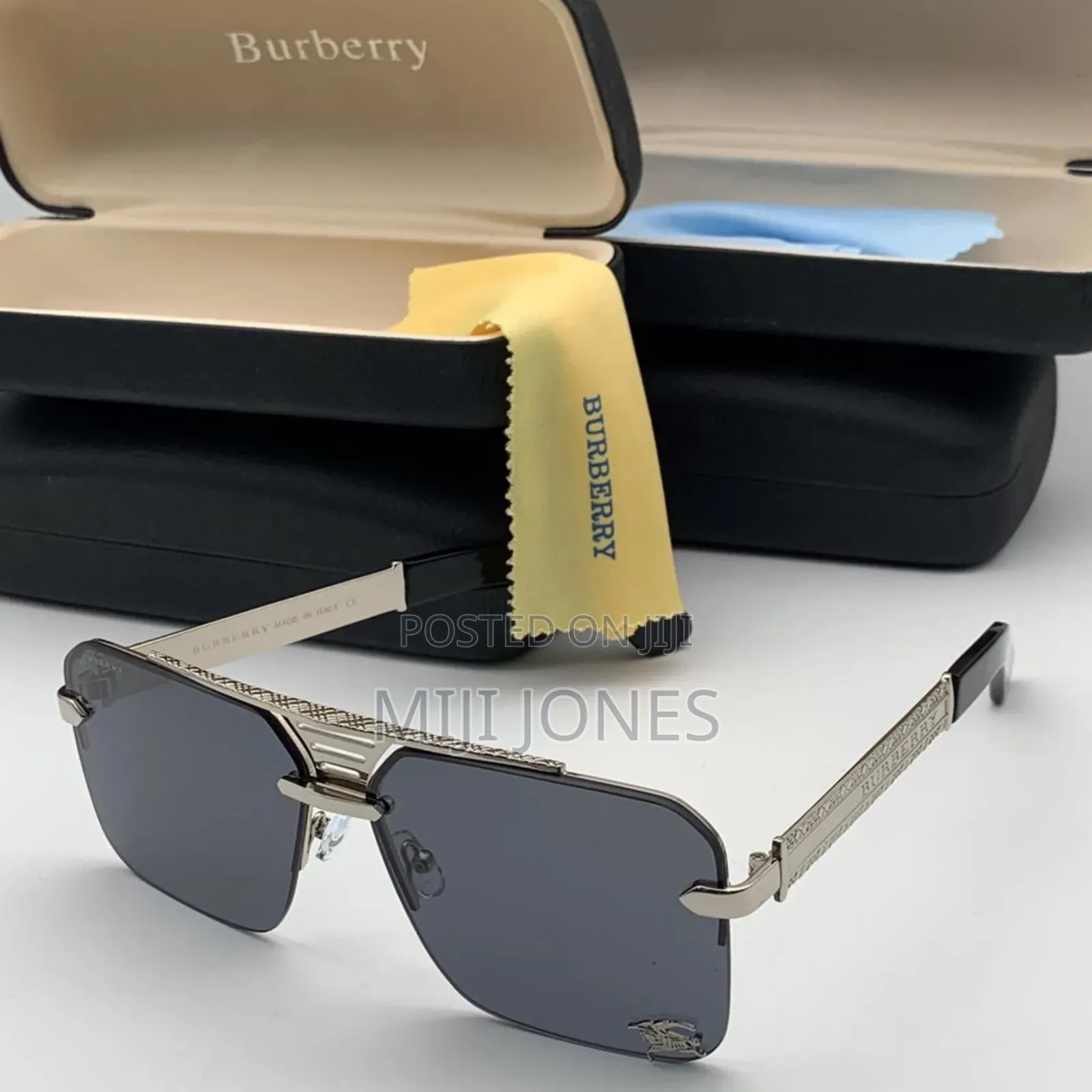 "Burberry Style Replica Sunglasses - Silver Gold Options"