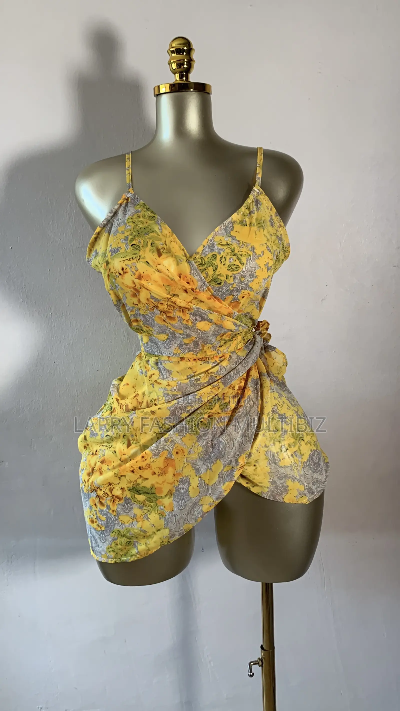 Sexy Yellow Floral Gown