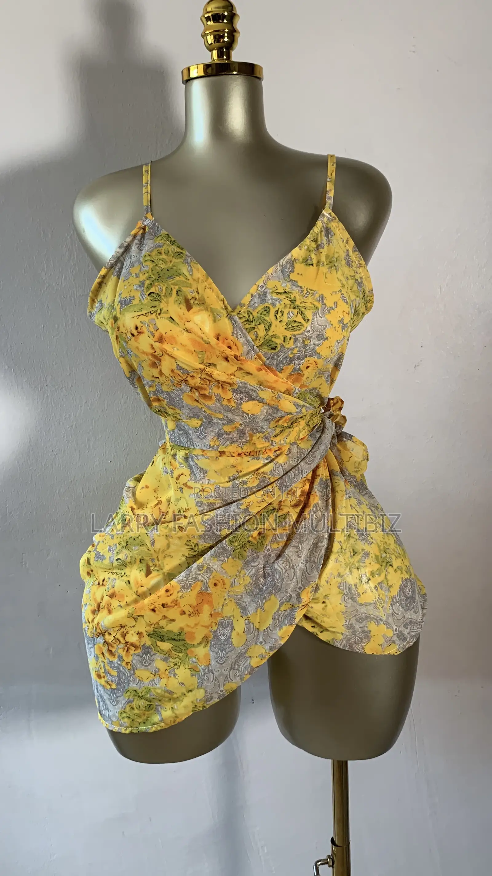 Sexy Yellow Floral Gown
