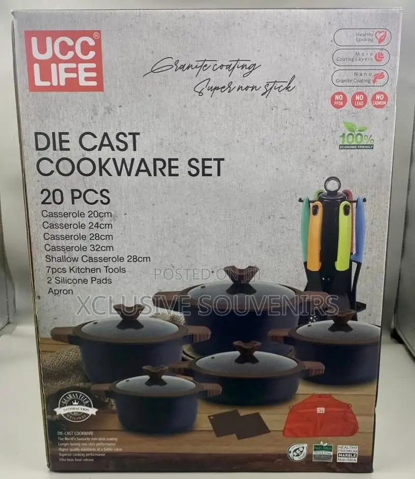 Ucc Life 20pcs Die Cast Cookware Set