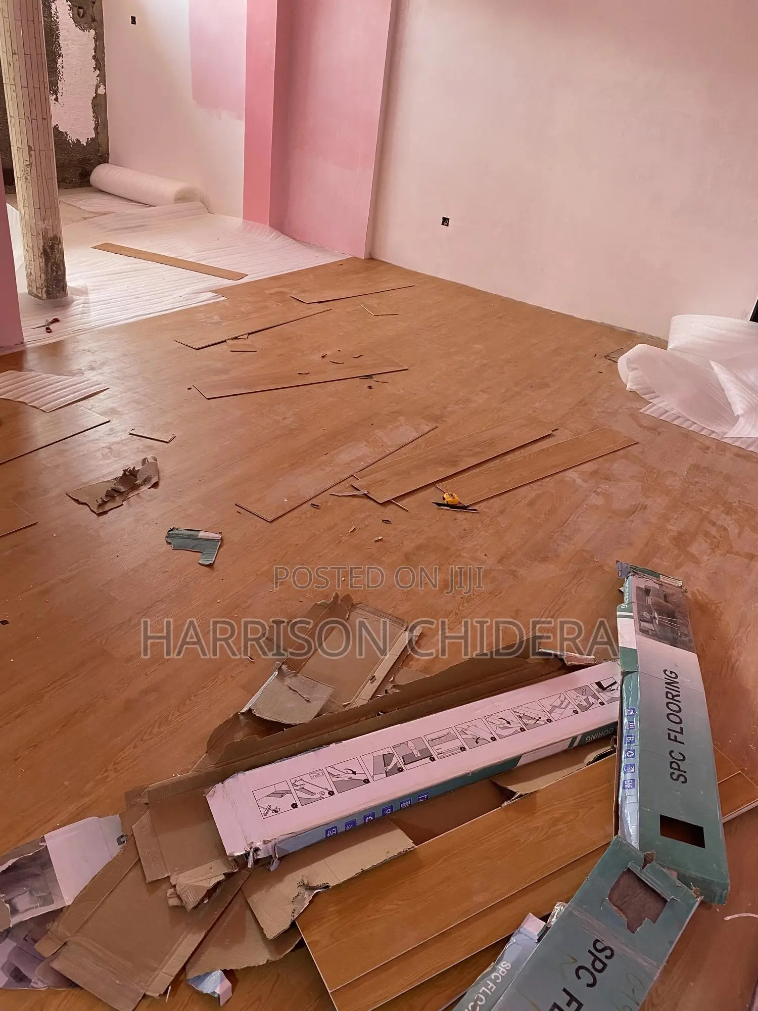 Brown Dash Wooden Floor Installation