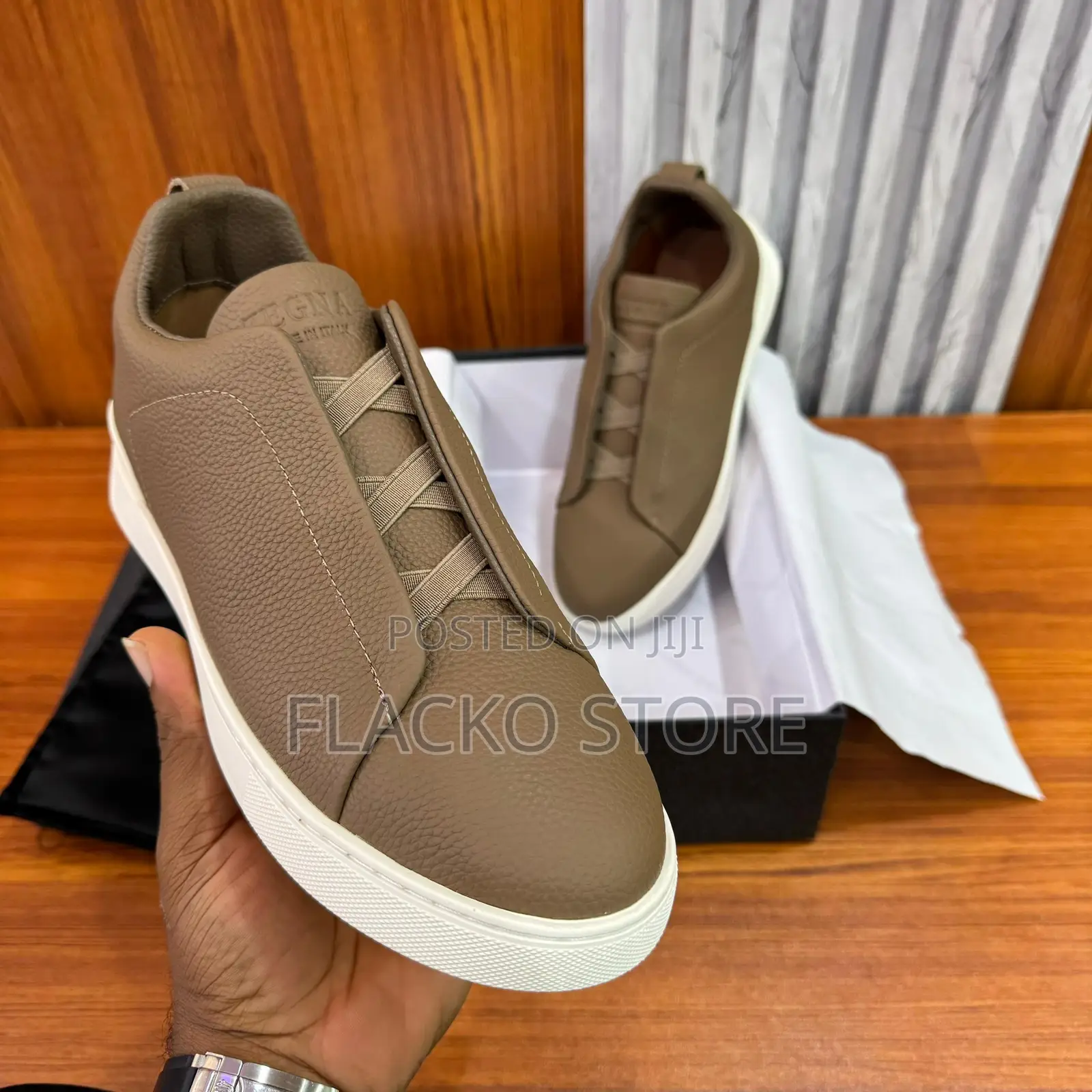 Original Zegna Deerskin Triple Stitch Sneakers