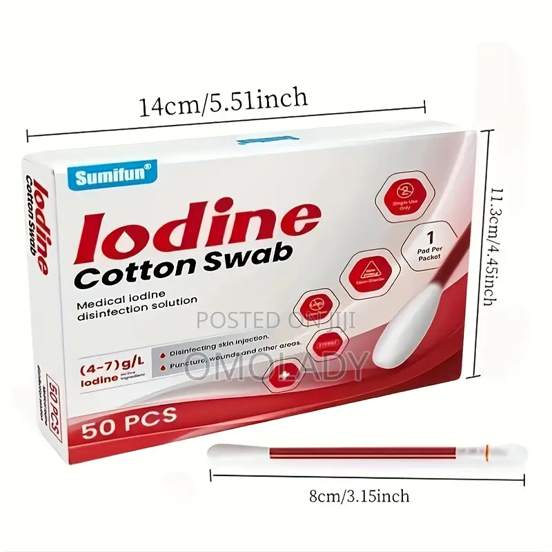 Sumifun Iodine Cotton Swab - 50pcs