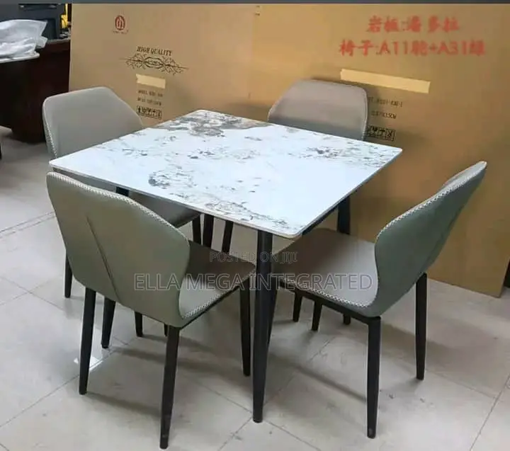 Marble Top Dining Set With 4 Seaters