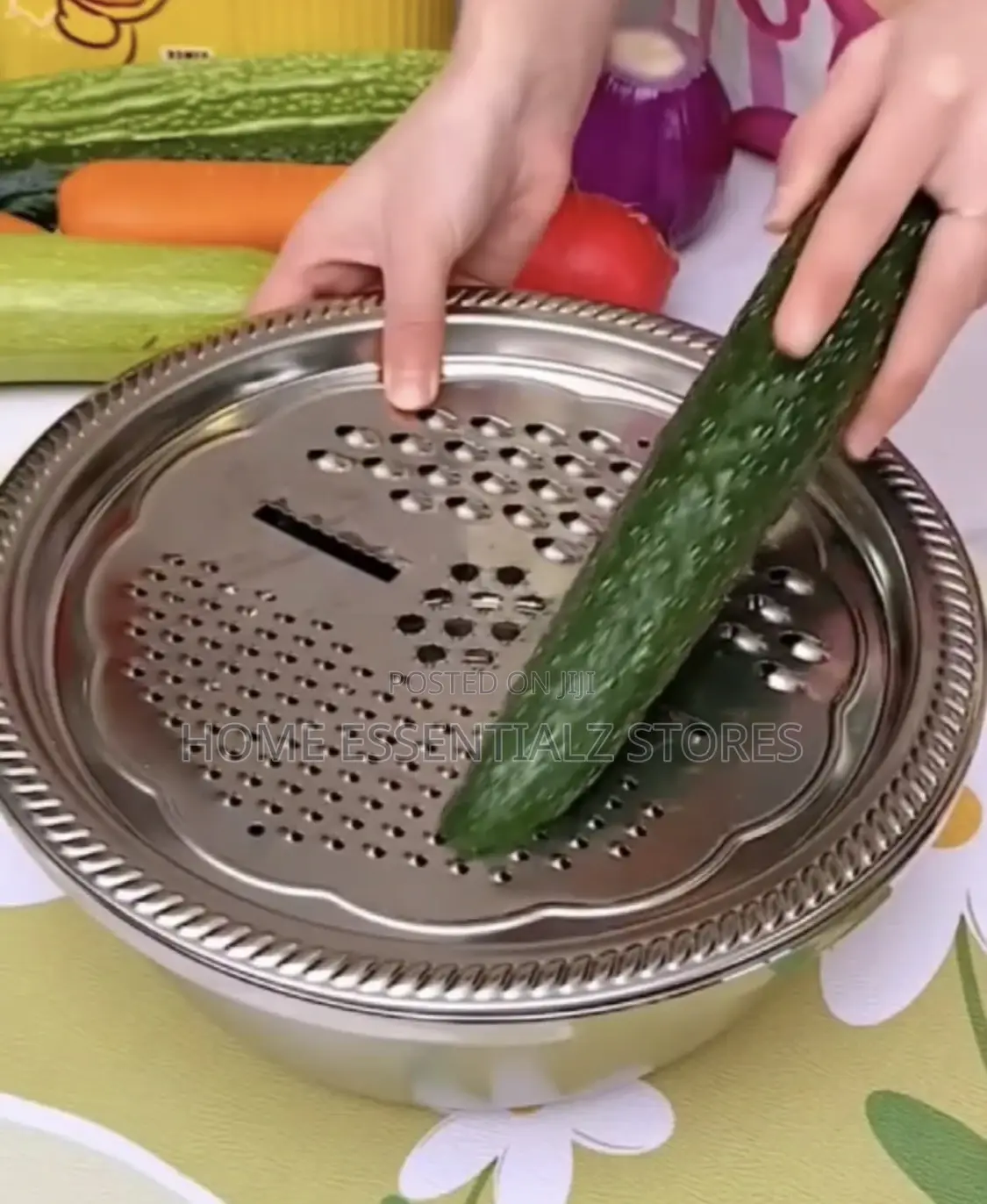3-in-1 Colander Grater With Bowl Strainer - Vegetable Grater Chopper