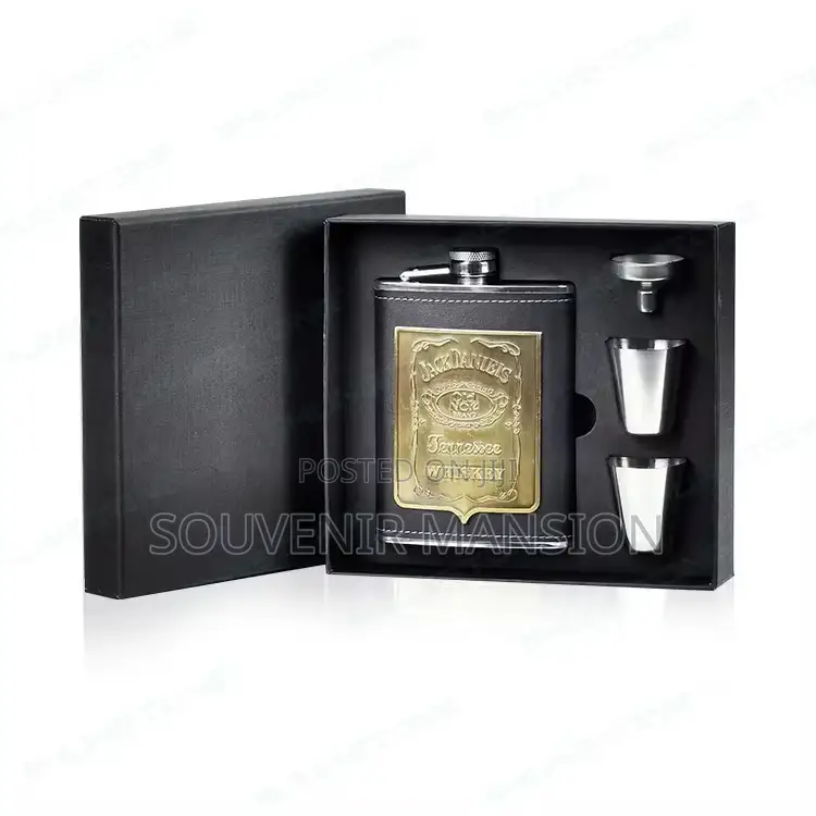 Stainless Steel Hip Flask With 2 Cup Men Gift
