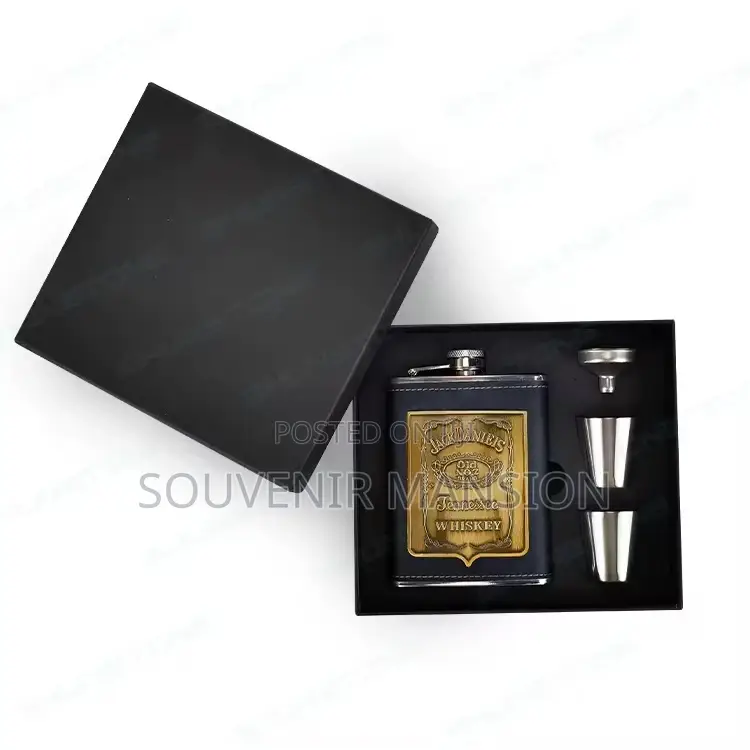 Stainless Steel Hip Flask With 2 Cup Men Gift