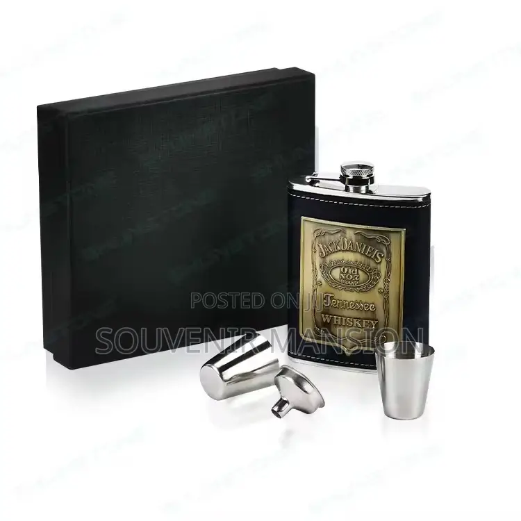 Stainless Steel Hip Flask With 2 Cup Men Gift