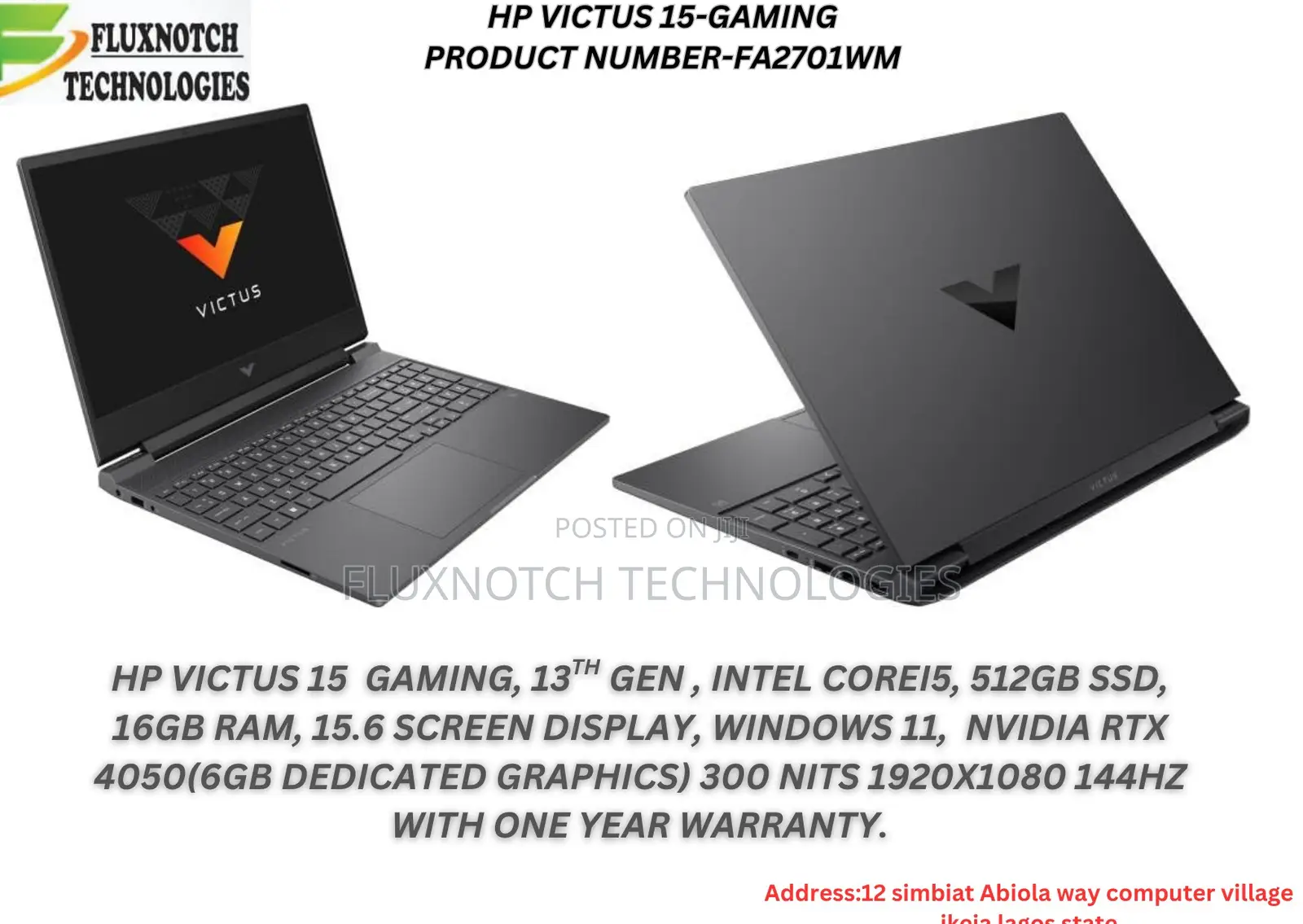 New Laptop HP Victus 15 16GB Intel Core I5 SSD 512GB