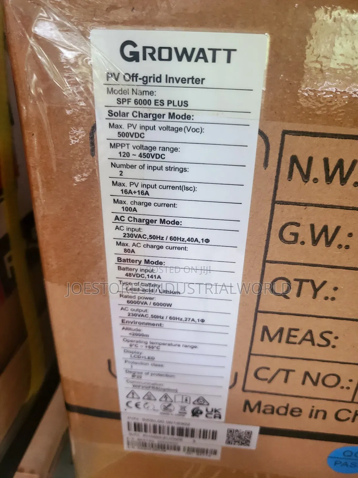 Growatt Solar Inverter 6kva 48v
