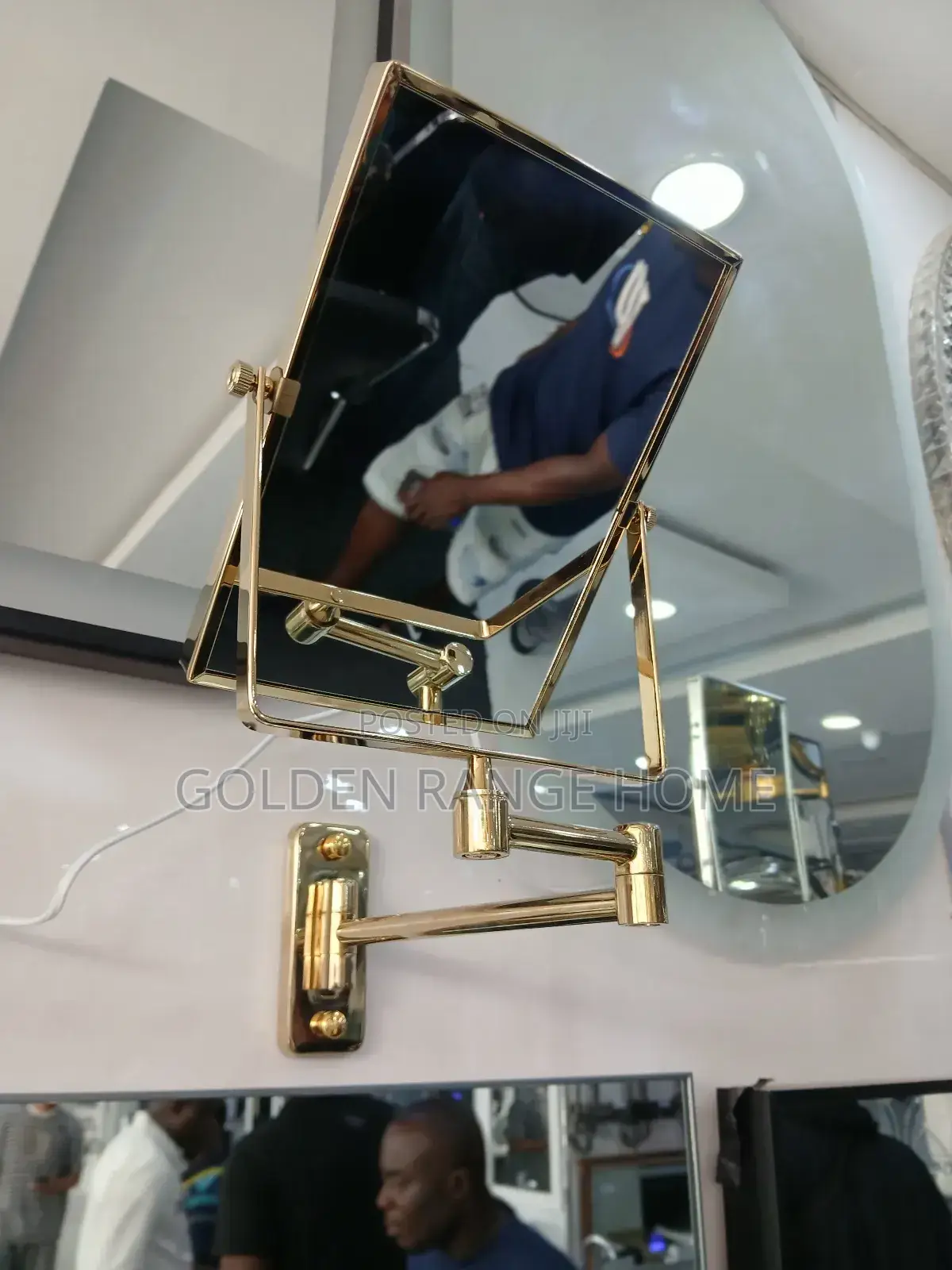 Gold Flame Magnify Mirror [Square Shape]