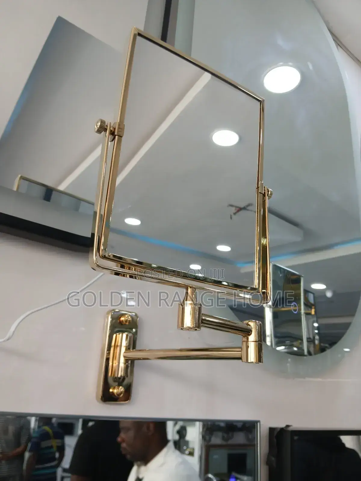 Gold Flame Magnify Mirror [Square Shape]
